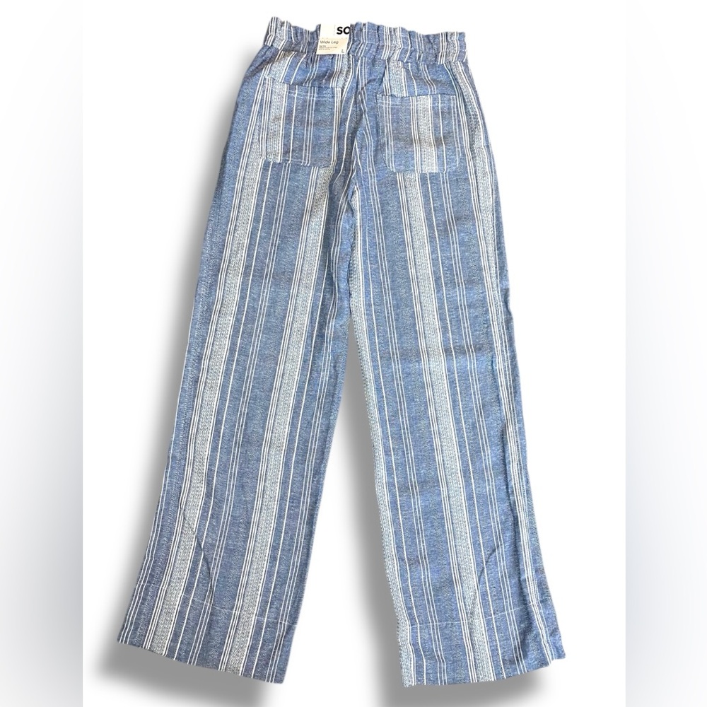 Kohl's White and Blue Linen Pants - Picture 2 of 10